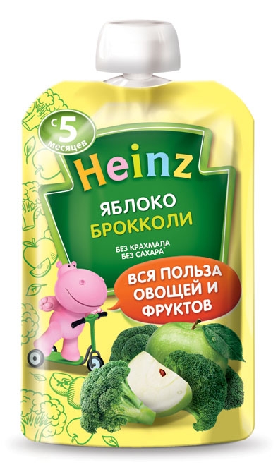 ჰეინცი - ხილფაფა ვაშლი და ბროკოლი