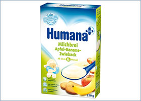 ორცხობილის რძიანი ფაფა ვაშლით და ბანანით