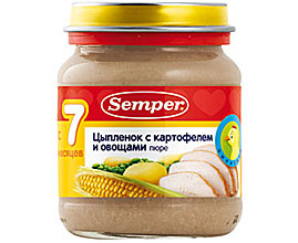 წიწილისა და კარტოფილის პიურე ბოსტნეულით