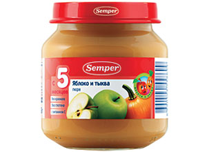 ვაშლის და გოგრის  პიურე